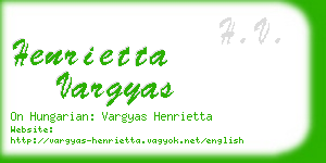 henrietta vargyas business card